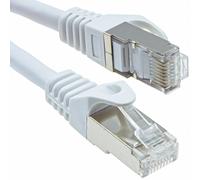 Cat6A SSTP Snagless Shielded RJ45 Network Ethernet 10 Gigabit Cable 0.25m White