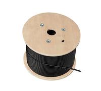 Cat8 Bulk Ethernet Cable 650ft, Outdoor/Indoor CAT 8 Double Shielded Ethernet Bulk Cable Reel 2000Mhz 40G Heavy-Duty Waterproof 26AWG S/FTP Cat 8 Ethernet Spool Black(Connector Included