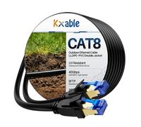 Cat8 Ethernet Cable 75FT, Outdoor, Double Jackets(PVC+LLDPE), Waterproof, Direct Burial, In Wall/Ground, 40Gbps, SFTP, POE, Network, Internet, Cat 8 Cord Supports CAT7A, CAT7, CAT6A, CAT6, CAT5E, CAT5