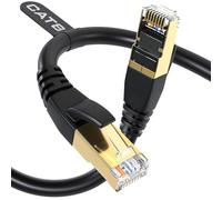 Cat8 Ethernet Cable, Outdoor & Indoor, 7.6M Heavy Duty 26AWG Cat8 LAN Cable, Weatherproof, with Gold Plated RJ45 Connector, 40Gbps 2000Mhz High Speed for Router/Gaming