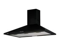 Cata Cooker Hood OMEGA 900 BK/M Low Noise Kitchen Hood, Width 90 cm, 3 Levels of Extraction, Mechanical Control Panel, Black Finish