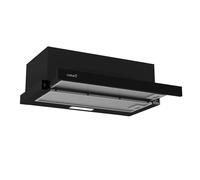 CATA Extractor Hood TFB-5160 BK Mechanical Control Panel 2 Levels of Extraction Extra Quiet Motor LED Lighting Easy Installation Width 59.5 cm Minimum Consumption 65W Black Glass Finish