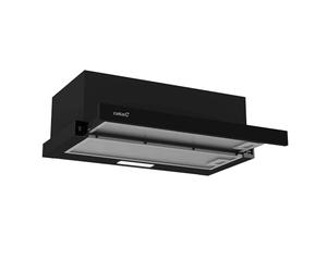 CATA Extractor Hood TFB-5160 BK Mechanical Control Panel 2 Levels of Extraction Extra Quiet Motor LED Lighting Easy Installation Width 59.5 cm Minimum Consumption 65W Black Glass Finish