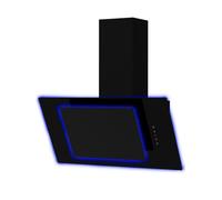 Cata UBAHALO7 - Black 70cm Angled Glass Cooker Hood - LED Touch Control - B Energy Rating