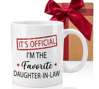 CATABUBU Daughter in Law Gifts from Mother/Father in Law - Birthday Christmas Valentines Mother's Day Wedding Gift, Funny DIL Gift - Officially Favorite Child Daughters Cup-262