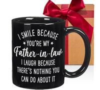 CATABUBU Funny Father In Law Gifts for Men Dad - I Smile Because You’re My Father in Law Mug Birthday Father's Day Christmas Gifts for Dads Daddy Grandpa - Dad Birthday Gift from Daughter Son-230