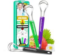 Tongue Scraper for Adults, Professional Stainless Steel Tongue Scrapers Cleaner with Travel Case for Family, Kids, Travel, Home, Office