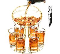 catadog Adjustable Shot Glass Dispenser and Holder Made of Food Grade Plexiglass, Shot Dispenser with 6 Drinking Glasses for Kinds of Parties (Gold)