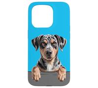Catahoula Leopard Dog Cute Funny Peeking Puppy Case for iPhone 15 Pro