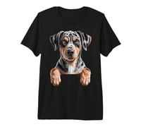 Catahoula Leopard Dog Cute Funny Peeking Puppy Premium T-Shirt