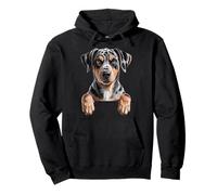 Catahoula Leopard Dog Cute Funny Peeking Puppy Pullover Hoodie