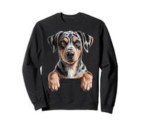 Catahoula Leopard Dog Cute Funny Peeking Puppy Sweatshirt
