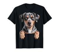 Catahoula Leopard Dog Cute Funny Peeking Puppy T-Shirt