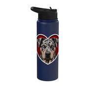 Catahoula Leopard Dog Heart Stainless Steel Insulated Water Bottle