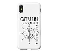 Catalina Island California Nautical Compass Rose Sailing Case for iPhone X/XS