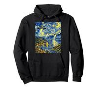 Catalina Island UFO Starry Night Style Paranormal Art Design Pullover Hoodie