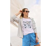 Weird Fish Catalina Striped Full Zip Hoodie Mineral Blue Size 12
