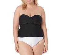 Catalina Women's Twist Front Bandeau Swimsuit Tankini Top, Black, L UK