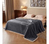 Catalonia Classy 203×152 cm Waterproof Fleece Sherpa Blanket for Bed & Sofa, Cozy Protective Throw for Adults, Soft Lining Blanket for Camping, Boating, Couch Use