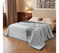 Catalonia Classy 203×229 cm Waterproof Fleece Sherpa Blanket for Bed & Sofa, Cozy Protective Throw for Adults, Soft Lining Blanket for Camping, Boating, Couch Use