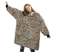 Catalonia Classy Cosy Fleece Hoodie Blanket, Warm Gifts for Her, Soft Wearable Hooded Blanket, Oversized Hoody for Adults Men Women, Leopard