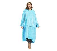 Catalonia Classy Extra Long Hoodie Blanket Oversized,Super Soft Fleece Warm Wearable Blanket, Giant Hoody with Large Front Pocket for Adults Men Women Blue