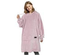 Catalonia Classy Fleece Blanket Hoodie, Oversized Wearable Blanket for Adult Women and Men Gifts, Super Soft and Warm Blanket Sweatshirt with Large Pocket, Pink