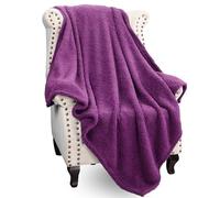 Catalonia Classy Fleece Throw Blanket for Sofas, Lightweight Soft Warm Winter Couch Throw, Cozy Blanket Chair Single Bed, 150 x 130 cm Purple