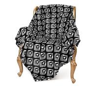 Catalonia Classy Fleece Throw Blanket for Sofas, Lightweight Soft Warm Winter Couch Throw, Cozy Blanket Chair Single Bed, 150 x 130 cm Morocco Black