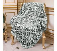 Catalonia Classy Fleece Throw Blanket for Sofas, Lightweight Soft Warm Winter Couch Throw, Cozy Blanket Chair Single Bed, 150 x 130 cm Morocco Grey