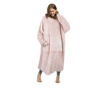 Catalonia Classy Fleece Wearable Blanket, Oversized Hoodie Blanket for Womens, Super Soft Warm Snuggle Hoodie, with Hood and Front Pocket, Pink, Over Length