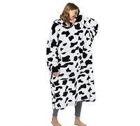 Catalonia Classy Fleece Wearable Blanket, Oversized Hoodie Blanket for Womens, Super Soft Warm Snuggle Hoodie, with Hood and Front Pocket, Dalmation, Over Length