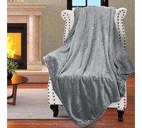 Catalonia Classy Grey Fluffy Fleece Sherpa Sofa Throws Single Blanket, Warm Thick Soft Cozy Bed Blankets, Plush Couch Throw Warm Cozy Reversible Blankets for Winter 150 x 130 cm