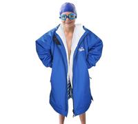 Catalonia Classy Kids Waterproof Changing Robe, Waterproof & Windproof Dry Poncho Robe for Surf Beach Swimming, Warm Sherpa Lined Swim Coat for Girls Boys Women, Black