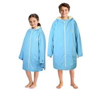 Catalonia Classy Kids Waterproof Changing Robe, Waterproof & Windproof Dry Poncho Robe for Surf Beach Swimming, Warm Sherpa Lined Swim Coat for Girls Boys Women, Black