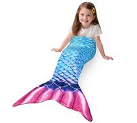 Catalonia Classy Mermaid Tail Blanket, Fish Scale Pattern Snuggle Blanket for Girls Woman, Ultra Soft Fleece Sleeping Throw for Kids, Cozy Mermaid Gift for Adult Toddlers