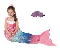 Catalonia Classy Mermaid Tail Blanket, Soft Warm Plush Fleece Sleeping Bag Snuggle Blanket for Teens 155 x 48 cm (61" x 19") Shiny Rainbow Ombre, Fish Scale Pattern