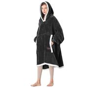 Catalonia Classy Oversized Fleece Hoodie, Gift for Women Blanket Sweatshirt, Wearable Soft Fleece Giant Pullover for Adults Men Women Teenagers Wife Girlfriend Gift, Black