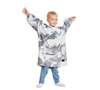 Catalonia Classy Oversized Hoodie Blanket Kids, Soft Fluffy Fleece Wearable Blanket for 110-150 cm Girls Boys, Cosy Warm Snuggle Hoodie for Gift, Dinosaur Gray