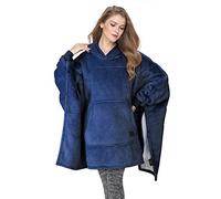 Catalonia Classy Oversized Sherpa Hoodie Poncho Blanket, Fluffy Warm Oversized Cuddly Blanket with Sleeves and Hood, Wearable Blanket for Dressing as a Gift Idea for Men and Women