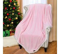 Catalonia Classy Sherpa Blanket, Cuddly Blankets, Extra Thick, Warm Sofa Blanket, Couch Blanket, Double-Sided, Super Fleece Blanket as Sofa Throw or Living Room Blanket, Pink, 150 x 130 cm