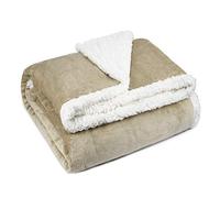 Catalonia Classy Sherpa Fleece Blanket, Flannel Throw for Couch Sofa, Extra Thick Warm Sofa Blanket, Cosy Couch Blanket, All Seasons Or Living Room Blanket, 200 x 150 cm, Camel