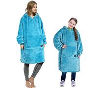 Catalonia Classy Sherpa Hooded Blanket Cosy Hoodie Blanket, Fluffy Warm Sweater Blanket Long Hooded Sweatshirt with Large Hood and Front Pocket, Gifts for Kids Adults Women Men Girls