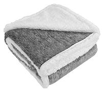 Catalonia Classy Sherpa Throw Blanket, Soft Fluffy Cozy Fleece Blanket, Warm Thick Velvet Plush Couch Sofa Throw, Plush Winter Single Bed Blankets for Adults Child, 150 x 130 cm, Melange Grey