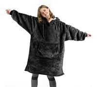 Catalonia Classy Slim Cosy Hoodie Blanket, Soft Wearable Blanket, Warm Gifts for Teens Girls Boys, Lightweight Pullover Hoody for Men Women, Black