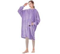 Catalonia Classy Slim Fleece Hoodie Blanket, Soft Warm Wearable Blanket, Gifts for Teens Girls Boys, Lightweight Pullover Hoody for Men Women, Purple
