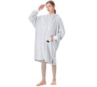 Catalonia Classy Slim Fleece Hoodie Blanket, Soft Warm Wearable Blanket, Gifts for Teens Girls Boys, Lightweight Pullover Hoody for Men Women, Dove Grey