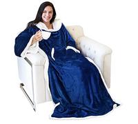 Catalonia Classy Warm Wearable Blanket with Sleeves Women, Gift for Her, Soft Wearable Blanket, Cozy Double Blanket with Arms,185 x 140 cm Dark Blue