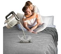 Catalonia Classy Waterproof Blanket for Bed, Couples Waterproof Blanke, Extra Large Washable Reversible Fleece Throw Blanket for Bed Car Seat, 150 x 200 cm, Gray/Dark