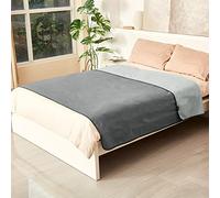 Catalonia Classy Waterproof Blanket for Bed, Reversible Fleece Blanket, Couch Protector, Bedspread, Sofa Cover, Liquid-Proof Love Blanket,203 X 152cm Grey